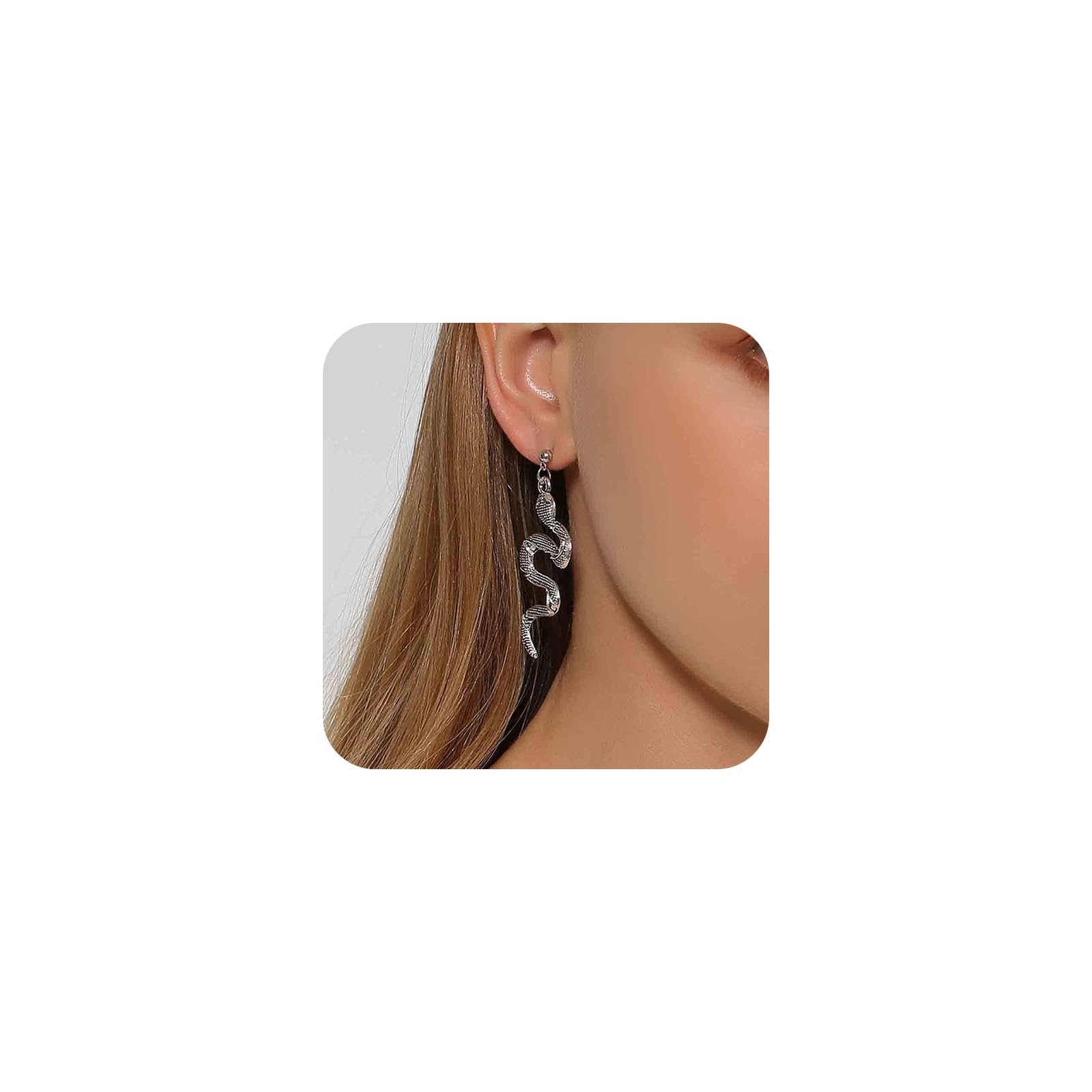 Orecchini Pendenti Serpente Argento, Stile Punk Gotico, Gioielli Vintage Per Donne E Ragazze - 6