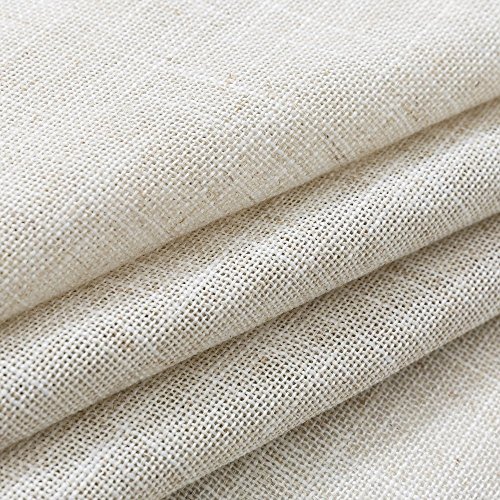 Jinchan CLFRP-6015VLC00 Faux Linen Valance For Kitchen Living Room Farmhouse Country Small Window Curtains Light Filtering Window Treatments Rod Pocket Valance 15 Inch 1 Panel Crude thumb #3