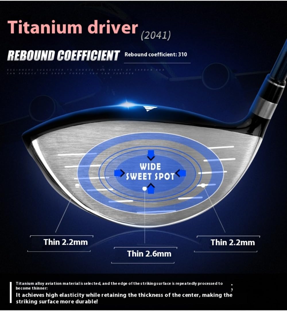 #1/3/5 Bâton de golf en bois pour droitier ou gaucher Loft 10,5-18 degré Lumière R/S Arbre en carbone Fairway Woods