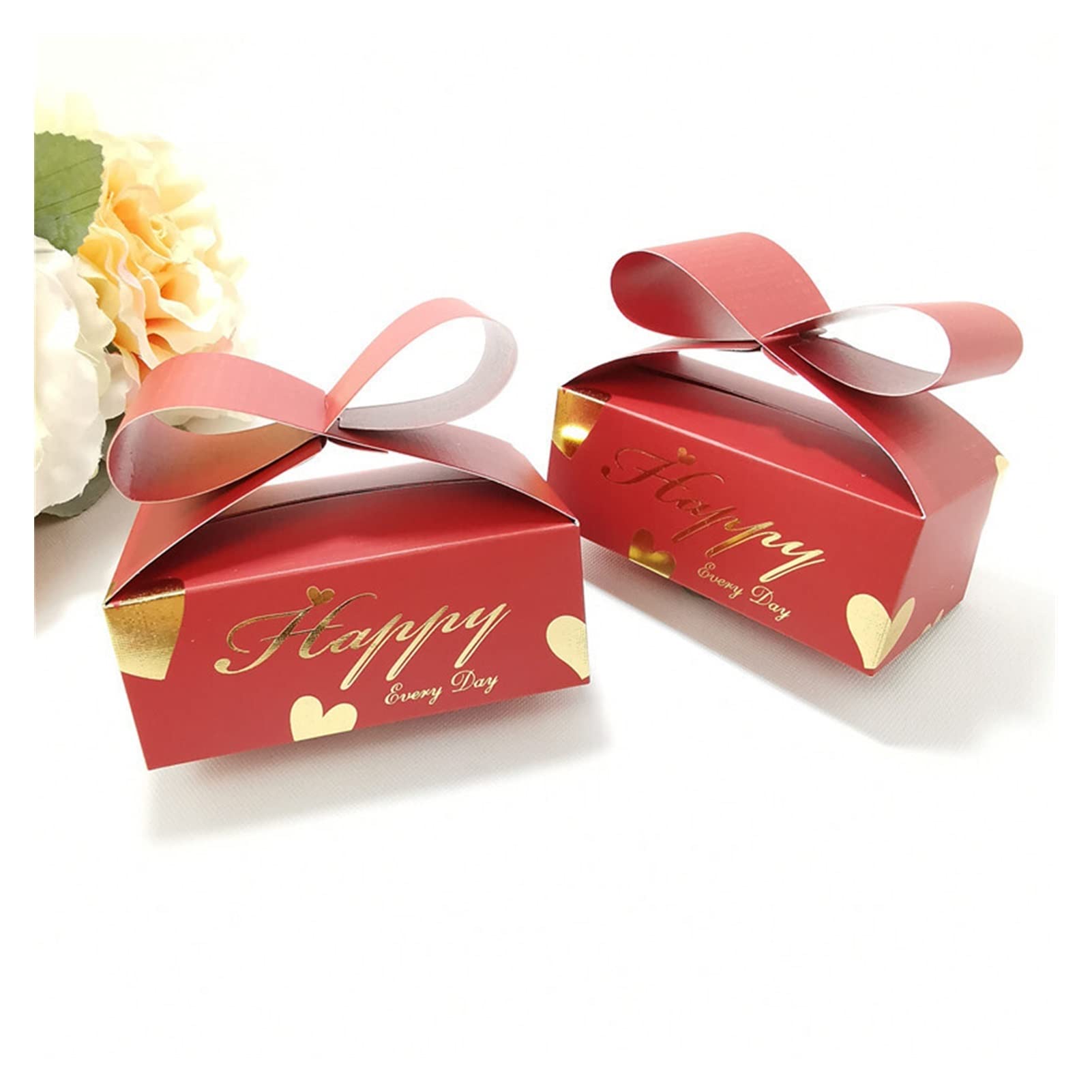 yaoqijie 2020 New Wedding Party Bomboniere Candy Box Bow-Knot Style Birthday Party Geami Regalo di Natale Confezione dei contenitori di Regalo di Caramelle Lasting (Color : Rosa, Size : 50pcs)