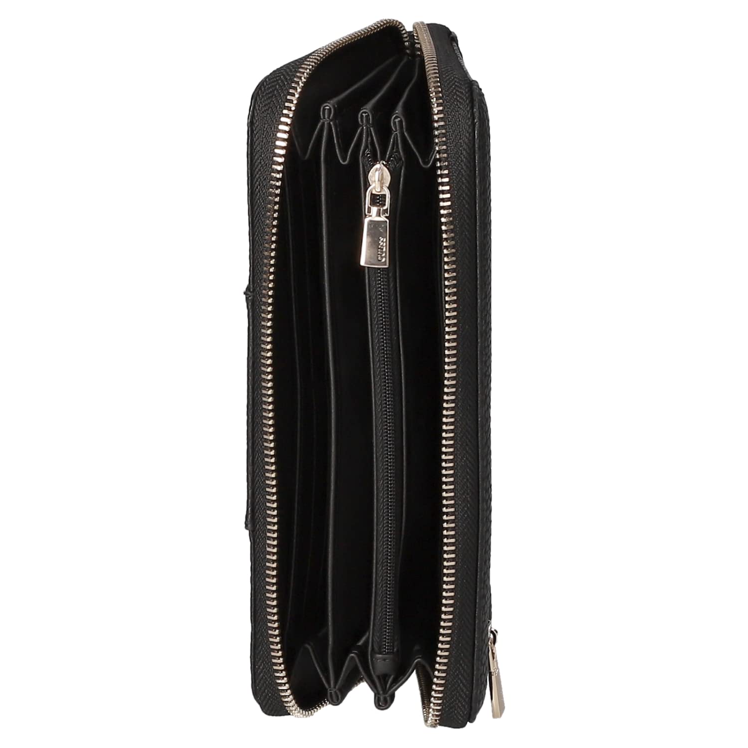 GUESS Womens Eco Brenton Large Zip Around wallet, Black, One Size US