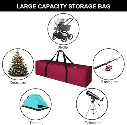 Miniatura 6 de INFANZIA Bolsa de almacenamiento para árbol de Navidad se adapta a árboles artificiales desmontados de hasta 75 pies contenedor duradero para árbol