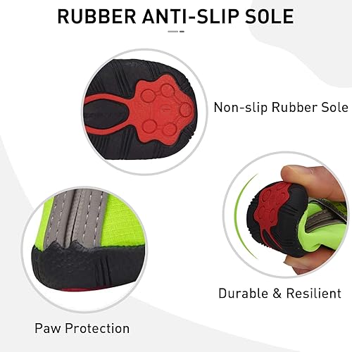 Miniatura 3 de Zapatos para perros pequeños, botines de invierno para perros de nieve abiertos con cremalleras y suela antideslizante resistente Botas