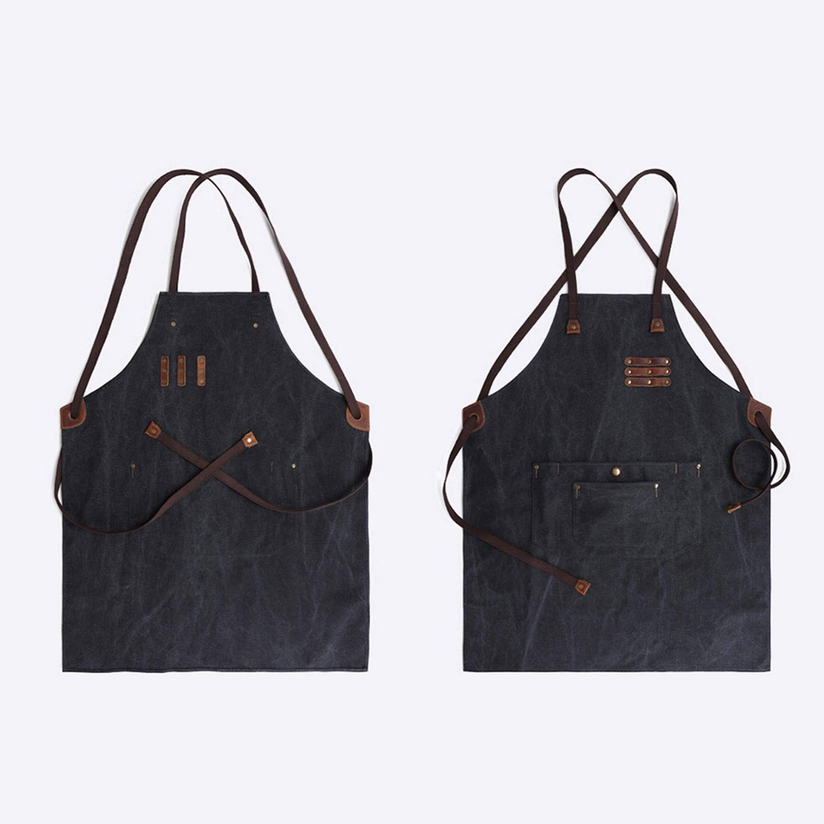 Fartuch szefa kuchni ， Fartuch Denim Bib Fartuch warsztatowy, fartuch narzędziowy, fartuch warsztatowy do obróbki drewna, grube płócienne fartuchy robocze dla mężczyzn, regulowane