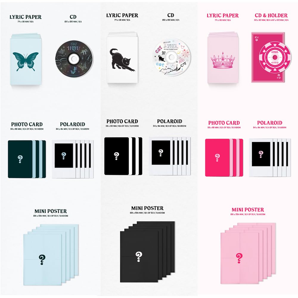 (G) I-DLE - I feel (6th Mini Album) CD+Pre-Order Benefit+Folded Poster (3 ver. SET/CD Only, No Poster)