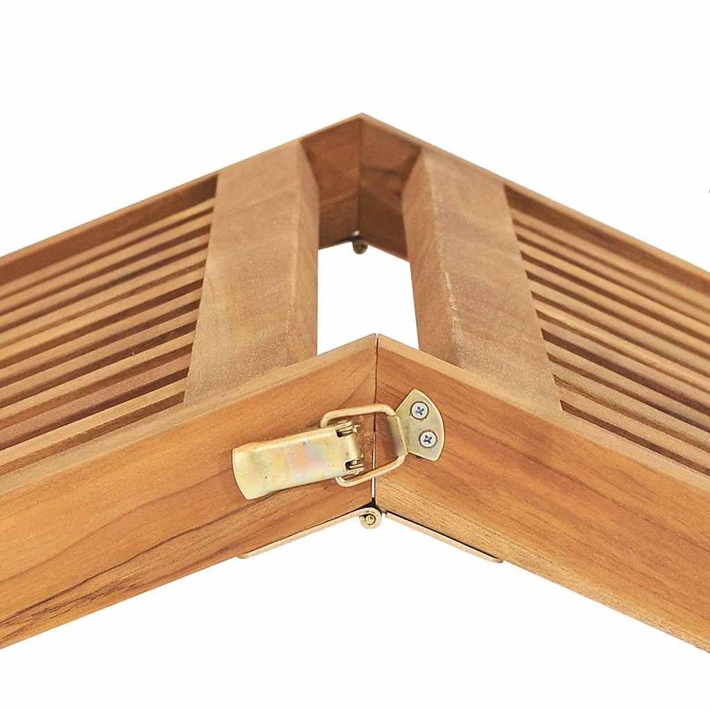 Tumbona de madera maciza de teca para jardín, plegable, 60 x 160 x 57 cm, finamente pulida, acabado a base de agua, para terraza, balcón, piscina, playa, spa y muebles de jardín