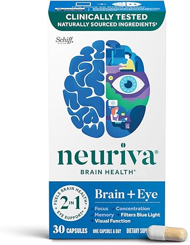 NEURIVA Suplemento cerebral ocular para memoria enfoque y concentraciĂłn con luteĂna y vitaminas A C E y zinc para la salud ocular y zeaxantina para NEURIVA Suplemento cerebral ocular para memoria enfoque y concentraciĂłn con luteĂna y vitaminas A C E y zinc para la salud ocular y zeaxantina para