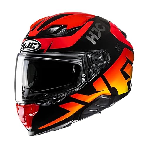 HJC F71 Bard - Casco de motocicleta de cara completa con escudo HJ-38 con bloqueo de pasador, aprobado por DOT (MC1, grande)