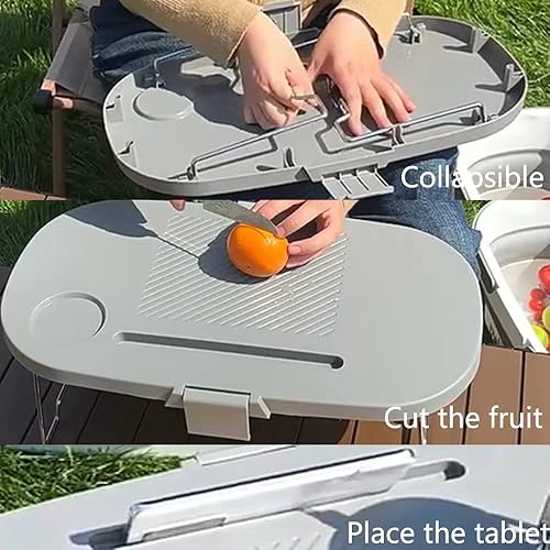 Miniatura 6 de Cesta plegable de picnic para acampar al aire libre con tapa, contenedores de almacenamiento de plástico, cesta de almacenamiento plegable portátil