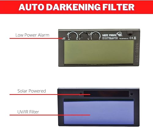 Miniatura 5 de Save Phace Spiderman Gen Y - Casco de soldadura con oscurecimiento automático, capucha soldadora de visión de oreja a oreja con segunda máscara de