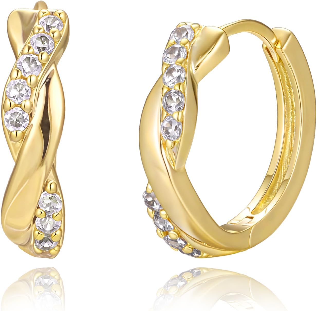 3 Pairs Silver Hoop Earrings Set: 925 Sterling Silver Dainty Stud Earrings Trendy Small 14K Gold Plated Hypoallergenic Dangle Cartilage Huggie Hoop Earrings for Women Silver Jewelry for Women Gifts - Image 7