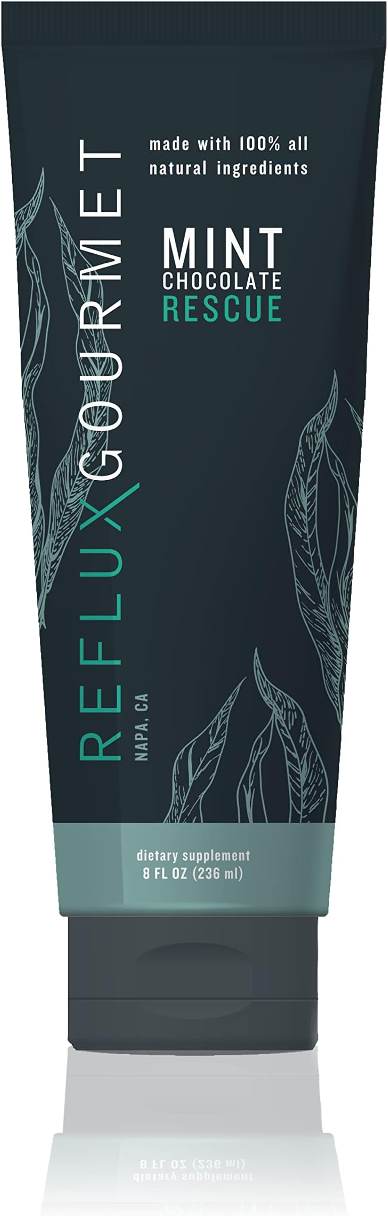 Reflux Gourmet - Mint Chocolate Rescue All-Natural Alginate Therapy, Acid Reflux, GERD, LPR, Heartburn Relief, Made from All Natural Ingredients Considered Safe for Children and Pregnant Women.