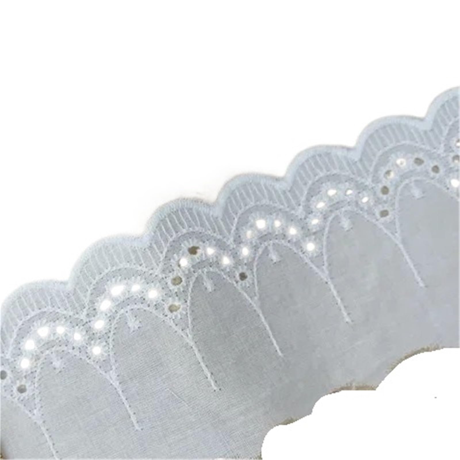 Cinta de encaje algodón blanco, manualidades hechas a mano, tela hueca, cinta bordada con flores, decoración textil for el hogar Para Coser Manualidades