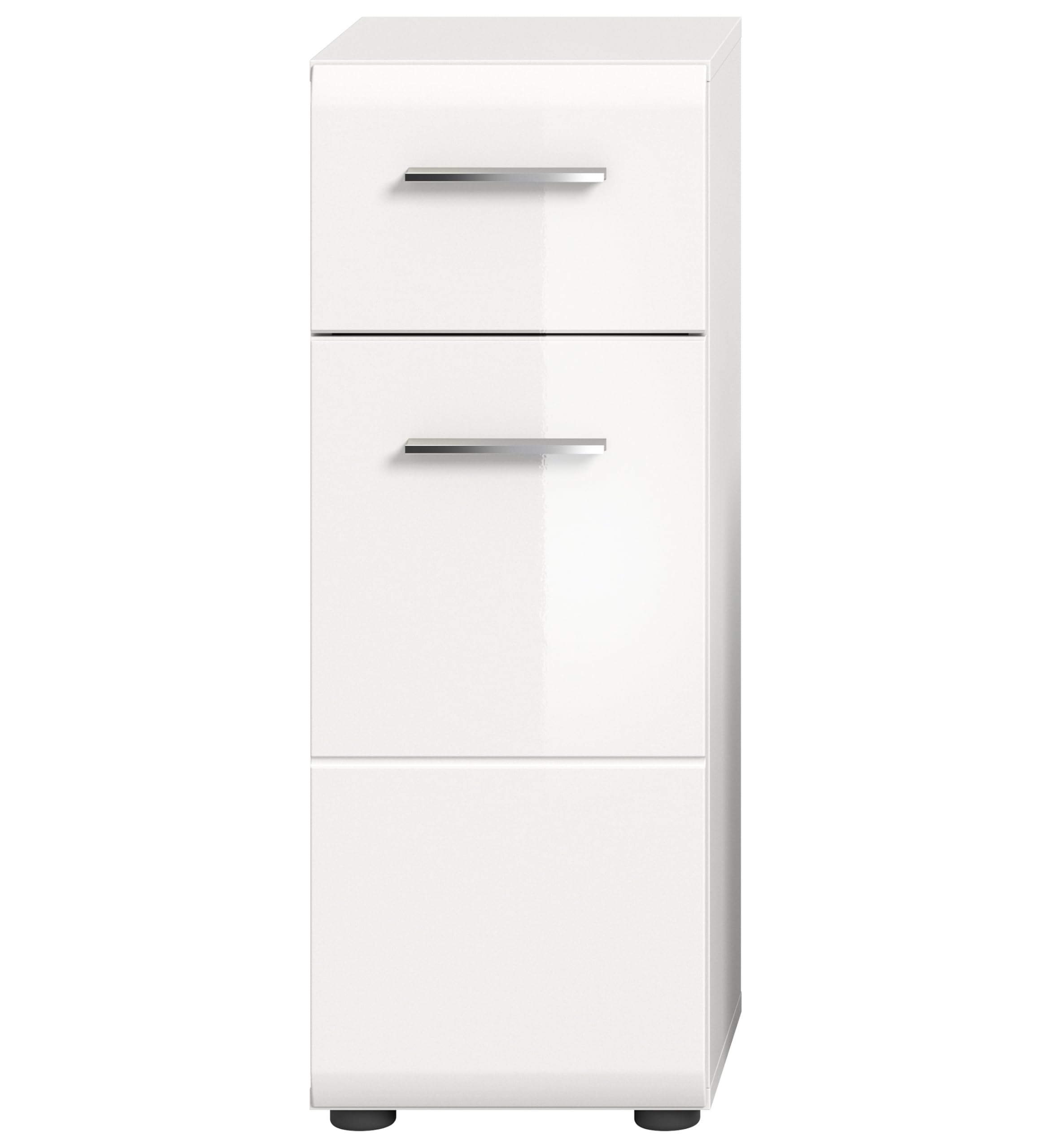 xonox.home - Kommode Ice 30x80x30 cm in weiß Hochglanz Tiefziehfront - Standschrank Badschrank schmal - praktisch und platzsparend – Bild 2