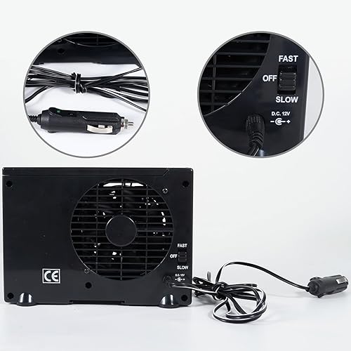 Miniatura 6 de Unifizz 12 V portátil mini coche aire acondicionado enfriador ventilador evaporativo agua hielo universal personal negro
