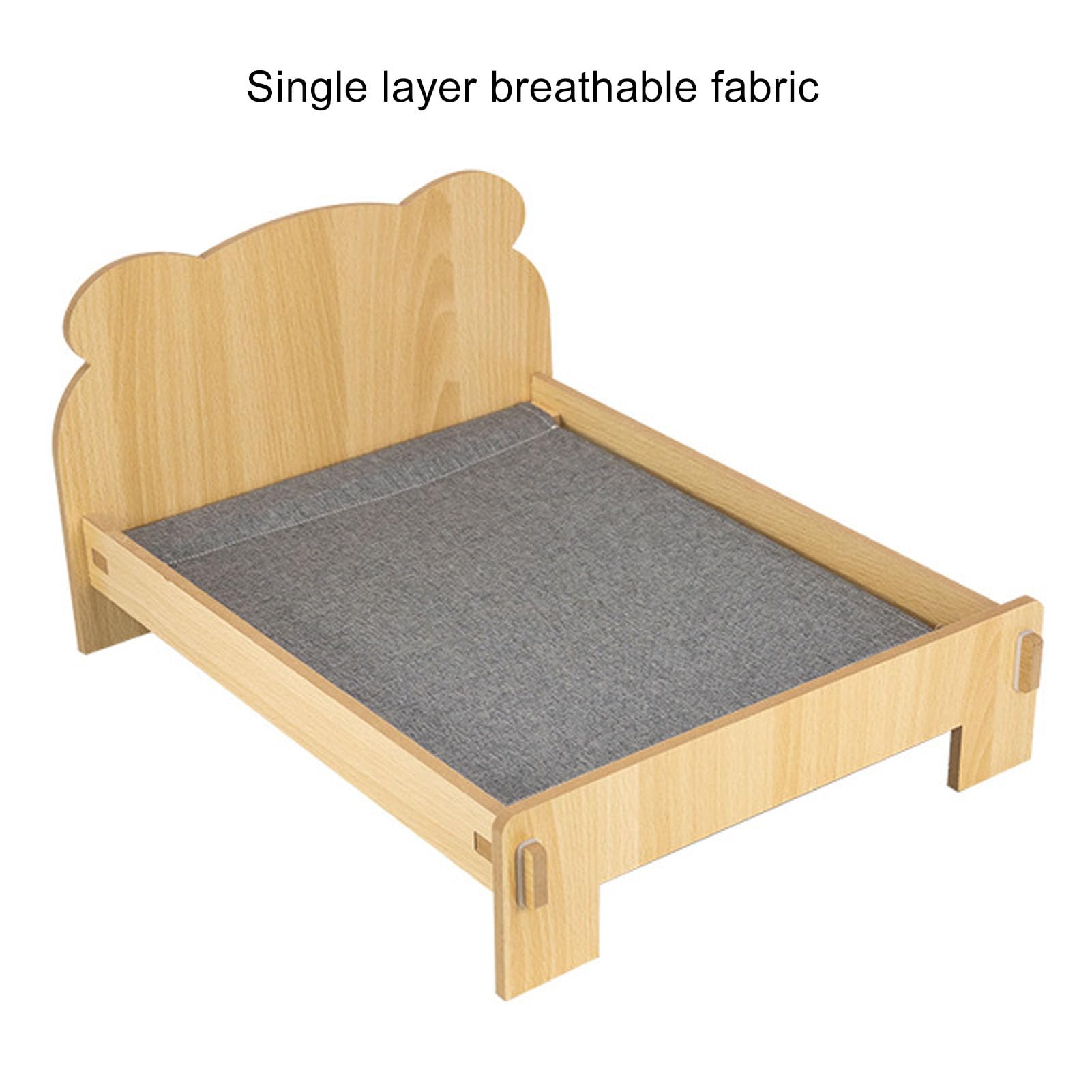 Cama de Madera para Mascotas con Cojín Extraíble