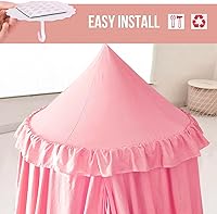 Vista 6 de Kertnic - Toldo decorativo para cama de niños, carpa de algodón suave para decoración de habitación de niñas, castillo de princesa, mosquitera
