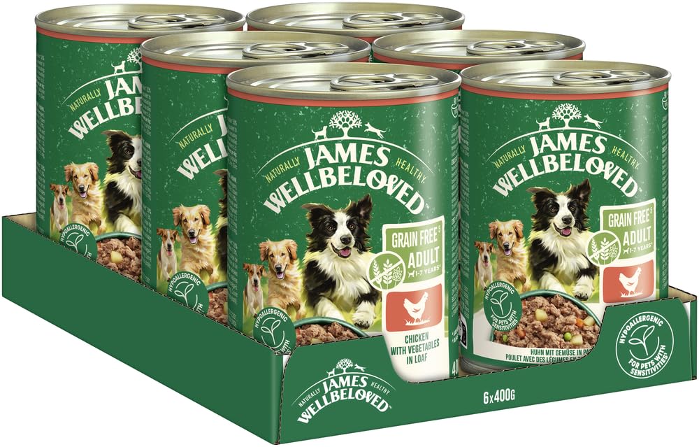James WELLBELOVED 6 x 400g Hund Dose Nassfutter ohne Getreide, Huhn in  Pastete : Amazon.de: Haustier
