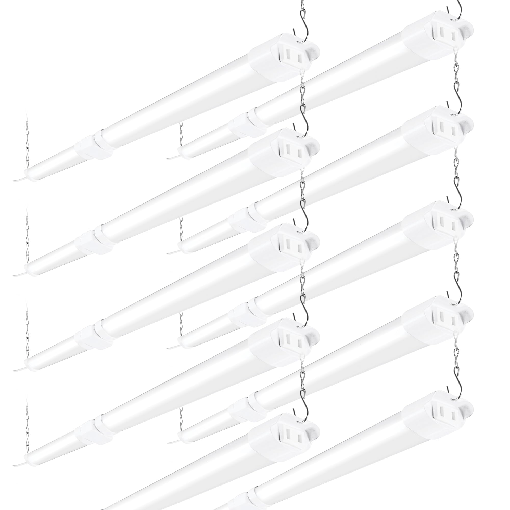 PARMIDA (10 Pack) Linkable LED Utility Shop Light, 45W, 3FT