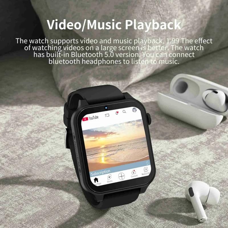ساعة ذكية 4G بشريحة اتصال نانو وشاشة لمس 2 بوصة مع...