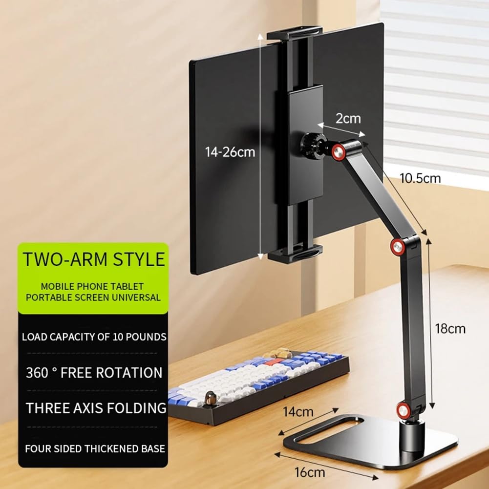Support de Moniteur Portable Support Réglable Pivotant à 360° Support de Tablette Compatible avec Le Support de Serrage de Bureau pour Tablette