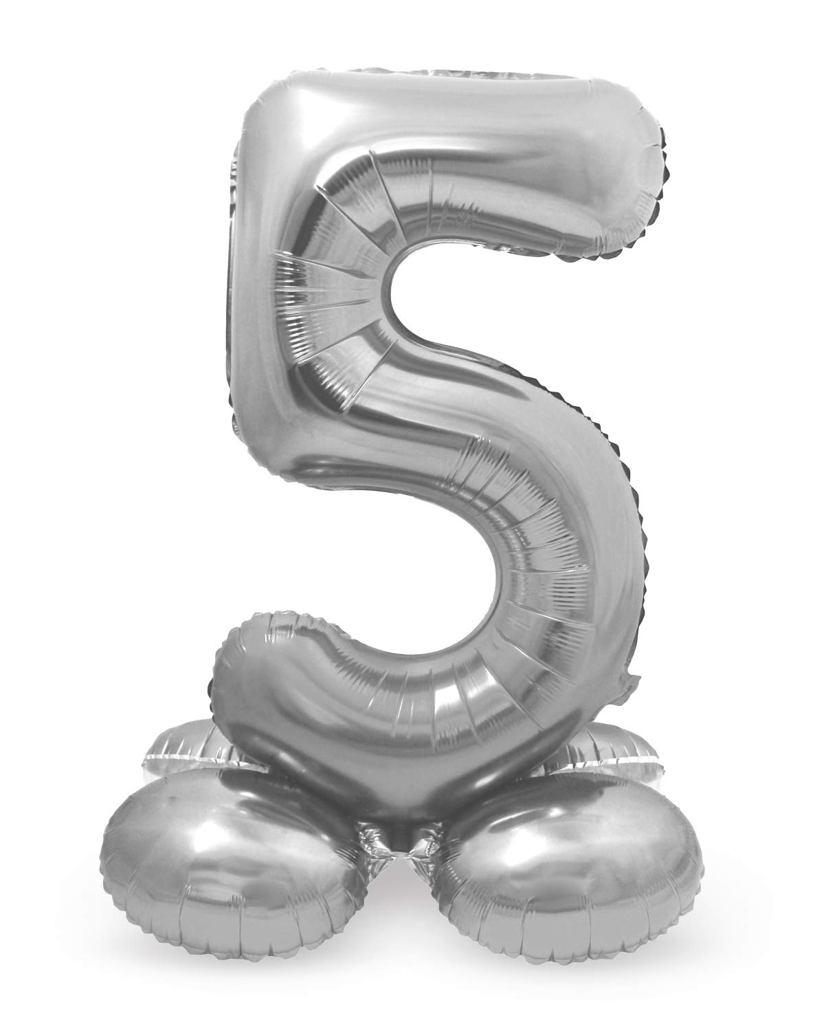 Folat - Foil Balloon with Standard Number 5 Silver - 72 cm