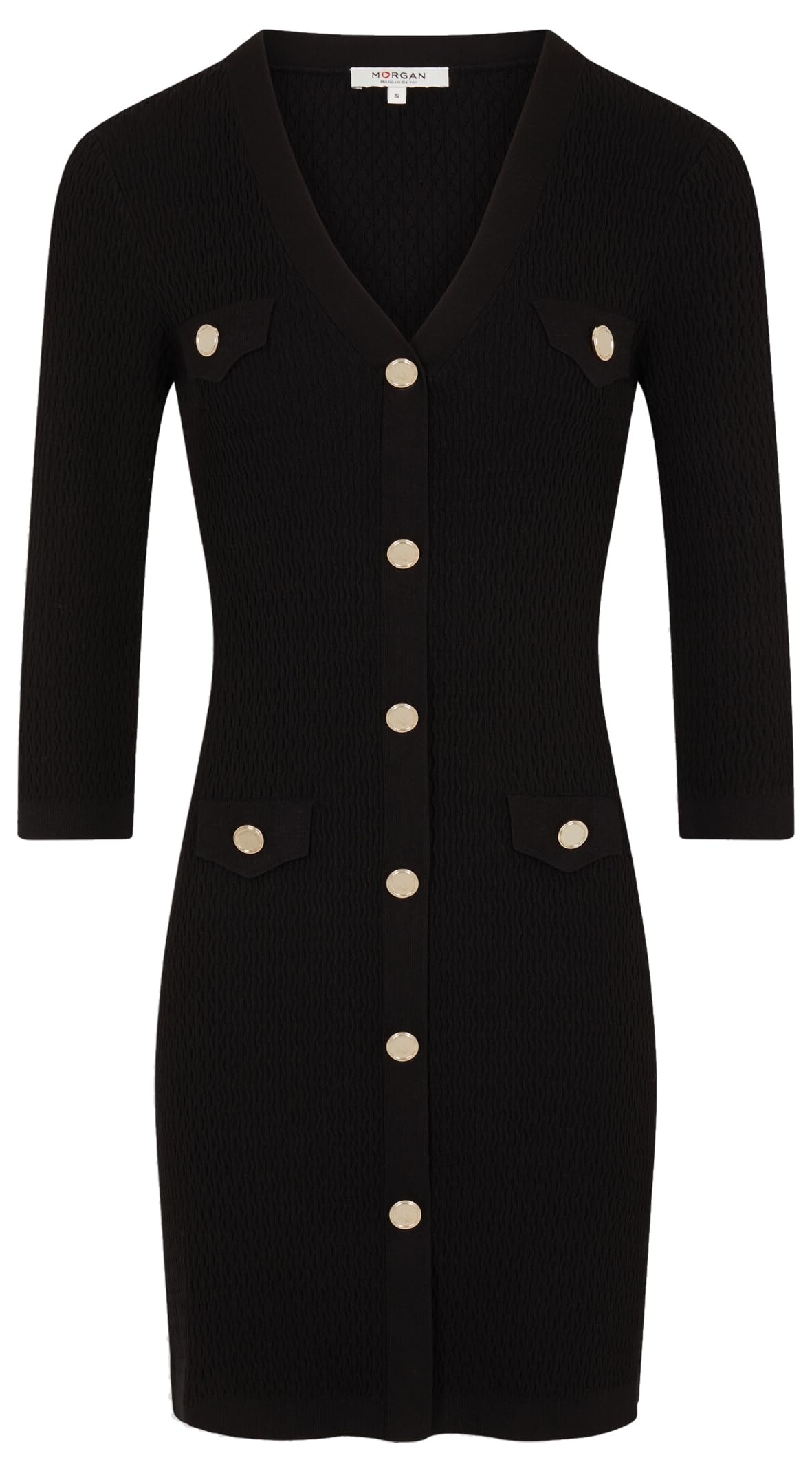 Morgan Robe pull ajustée manches 3/4 à boutons