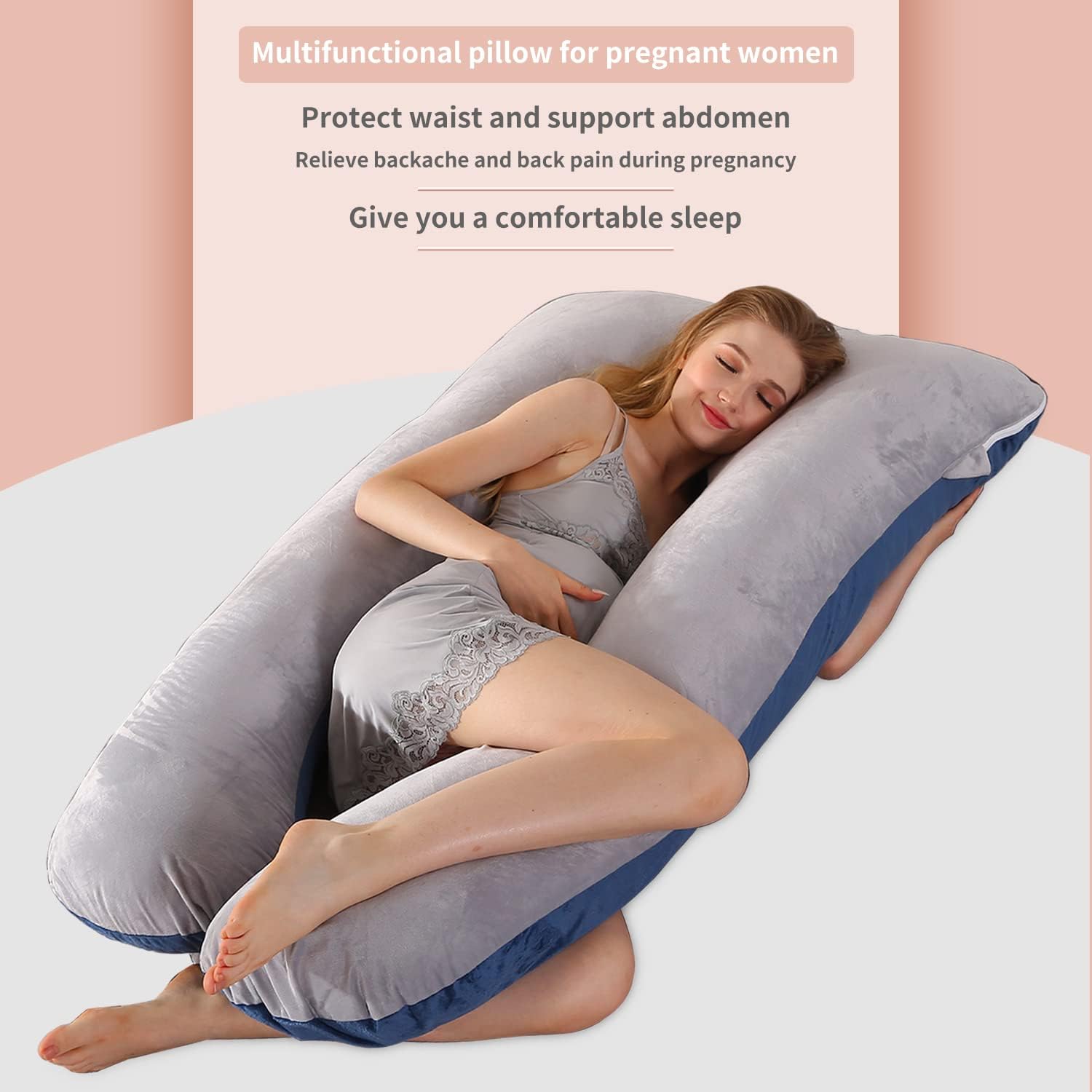 Pregnancy Pillows,U-Shaped Maternity Full Body Pillow,Support Back/Neck/Head/HIPS/Legs/Belly for Pregnant Women
