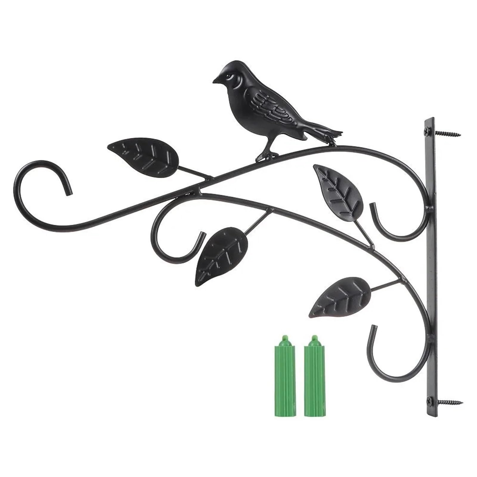 RGOEMHJ Black Hanging Flower Basket Brackets Iron Pattern Wall Mounted Plant Hanger Indoor Outdoor Garden Backyard for Planter Flower(Color 3)