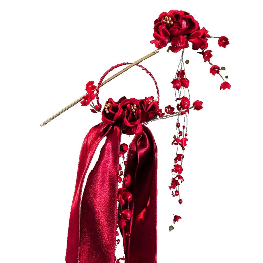 Chinese Red Tassel Hair Band Bridal Hairpin Costume Cheongsam Accessories Wedding