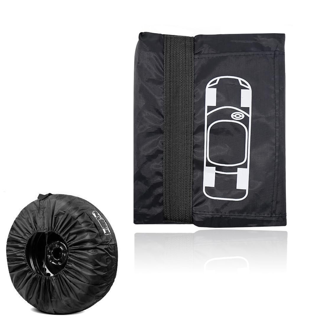 Copertura Universale per Ruota di Scorta Impermeabile Auto Protezione Decorativa Interna (Nero)