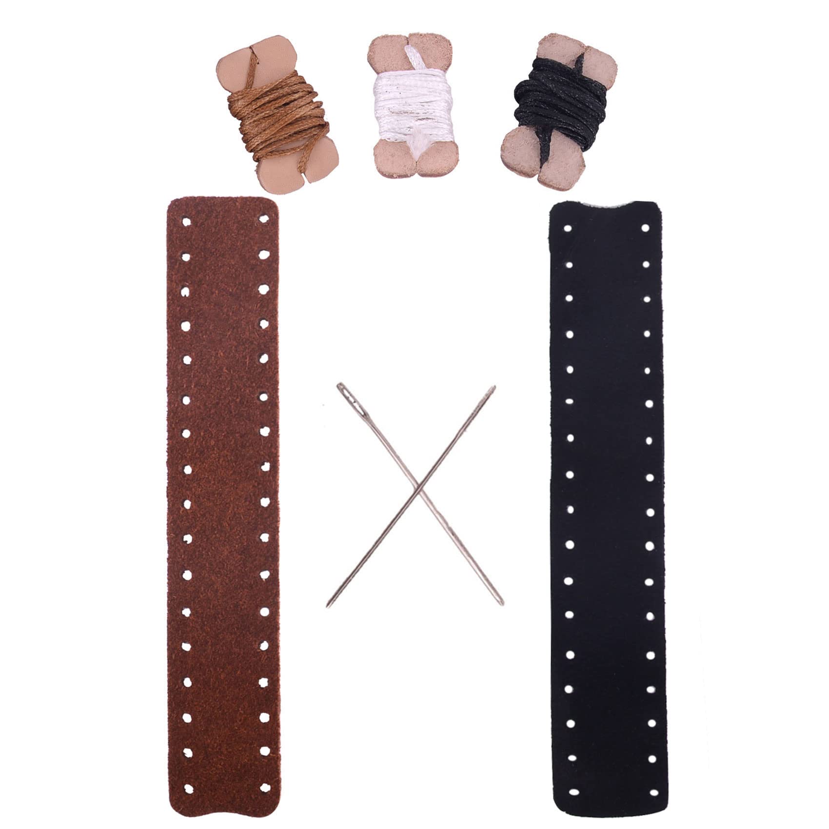 Tas Trost Stitched Genuine Leather Wrap Kit for Lever Action Rifle Shotgun Wrap Loops (Suede Leather-Black/Red, 6 inch)