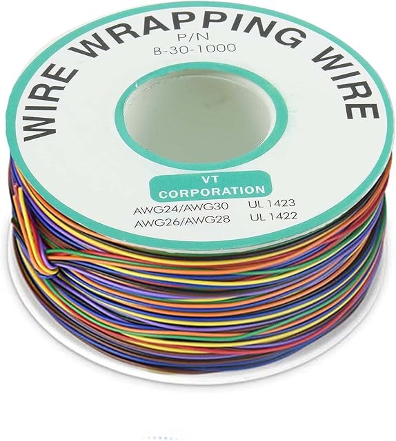 UMTMedia® - Wrapping Wire MIXED 250M - 30AWG Insulated Silver Plated Single Core Copper PCB 0.25mm Kynar
