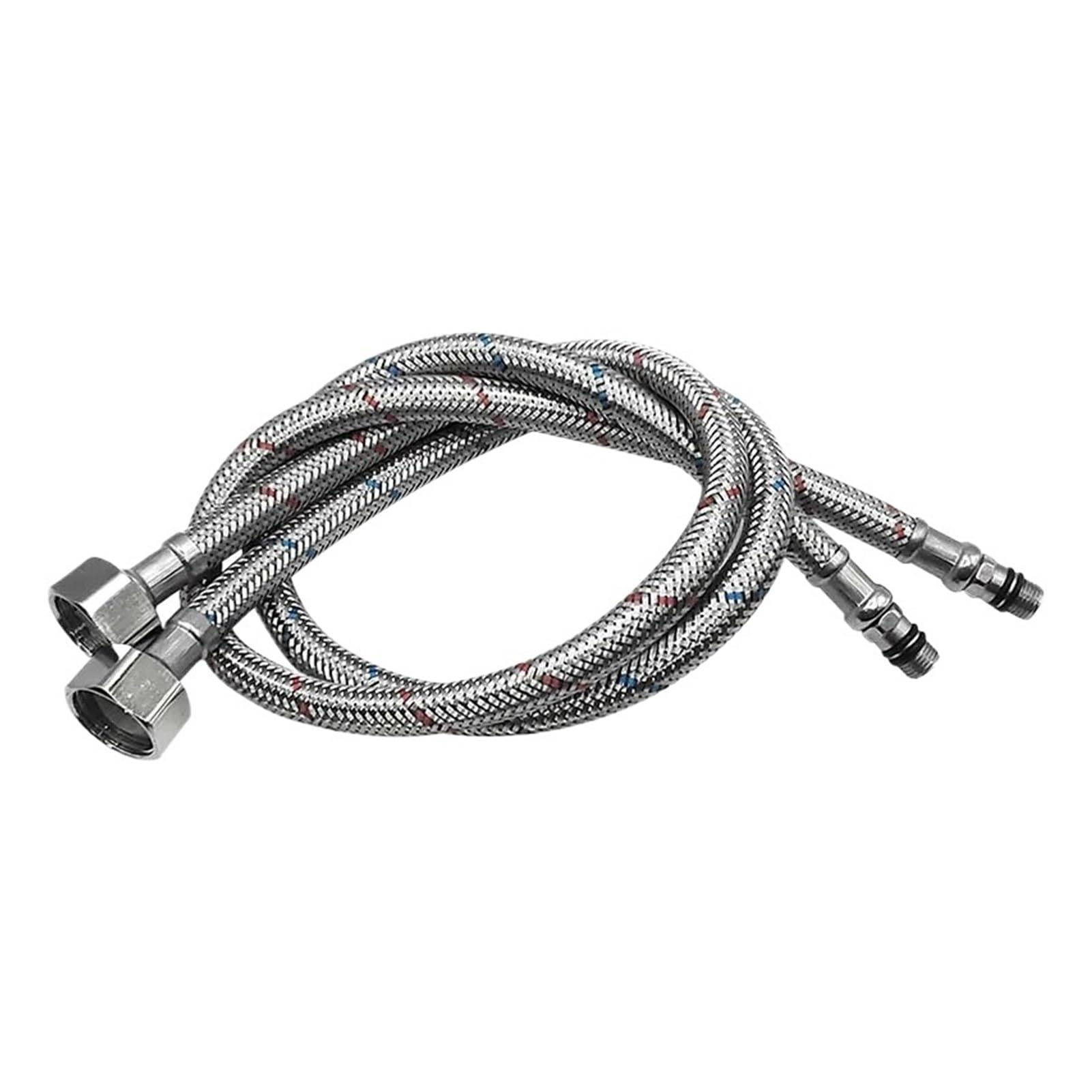 ZYCHSJXA 2 Pack 60cm Stainless Steel Hose G1/2 Hot and Cold Mixer Faucet Inlet Pipe Bathroom Kitchen Connection Accessories