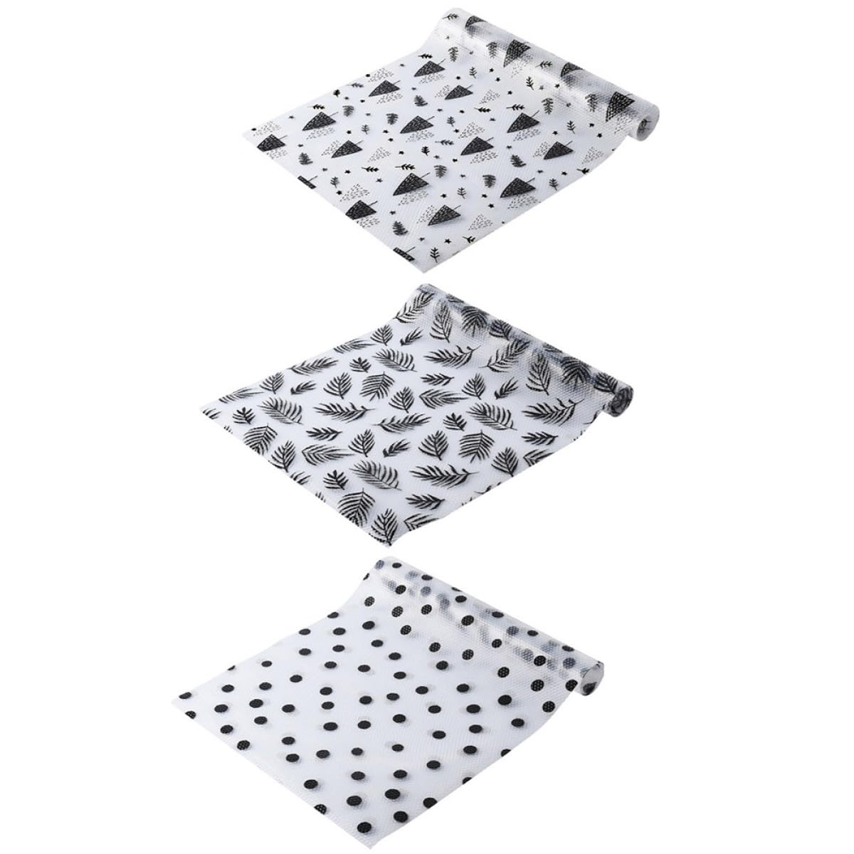 Tapete para gabinete de cocina de Eva blanco, juego de 3 piezas cortables para cajón y nevera