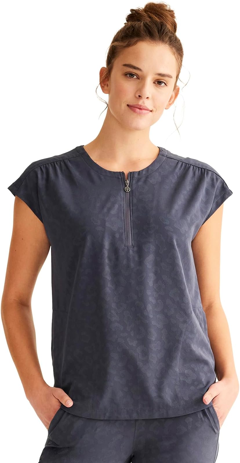 Scrubs for Women Jayden Scrub Top with 2 Pockets, Round Neck, Moisture Wicking and 360° Stretch Fabric HH602