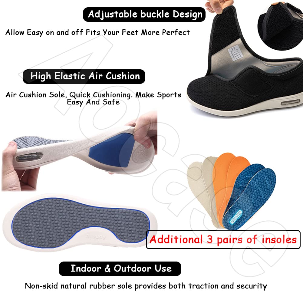 Scarpe Piedi Gonfi Donna Scarpe Ortopediche Uomo con Strappo per reumatici e Piede diabetico per Il Tempo Libero Pollice Regolabile Valgo Larghezza Ampia,LightBlue,37 EU