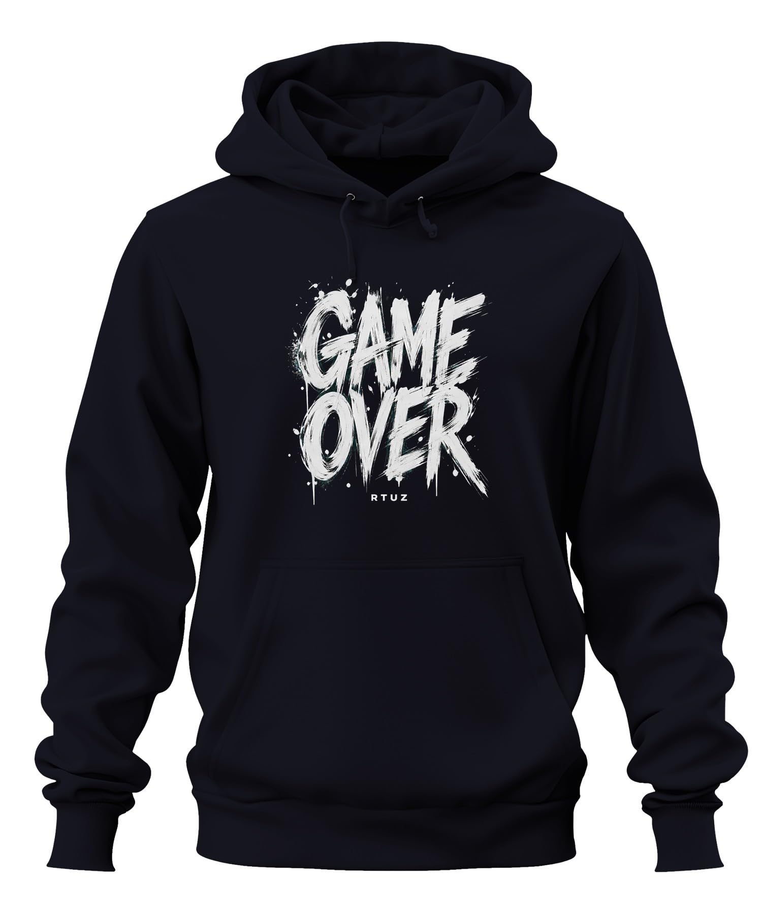 Felpa con cappuccio divertente con scritta "Game Over Gamer Gamer" | Console per videogiochi Arcade Nerd Geek Controller Splatter Distressed Urban Pennello Scrittura Compleanno PC