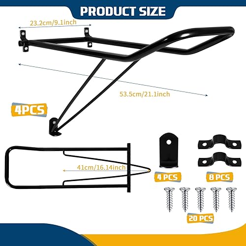 Miniatura 2 de 4 piezas de soporte para montar en la pared, portátil, de metal, plegable, negro, plegable, para silla de montar de caballo, soporte para sillín