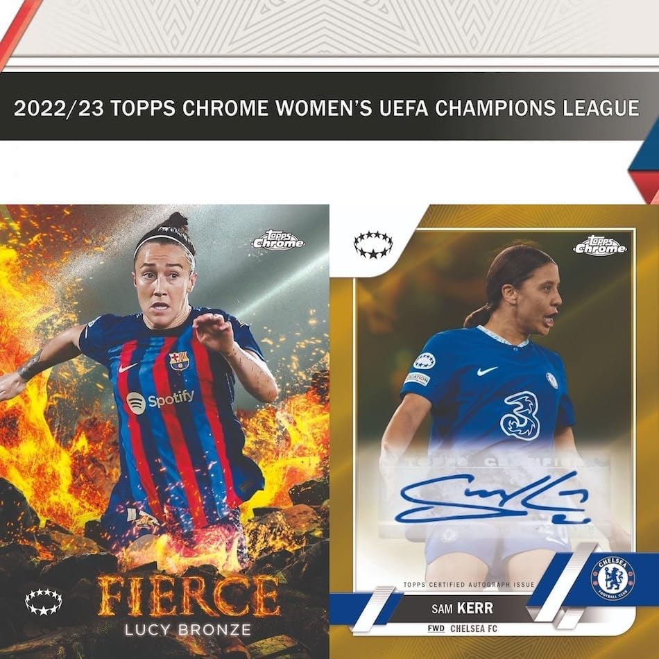 Miniatura 2 de 202223 Topps Chrome UEFA Women's Champions League Soccer HOBBY box (20 pksbx)