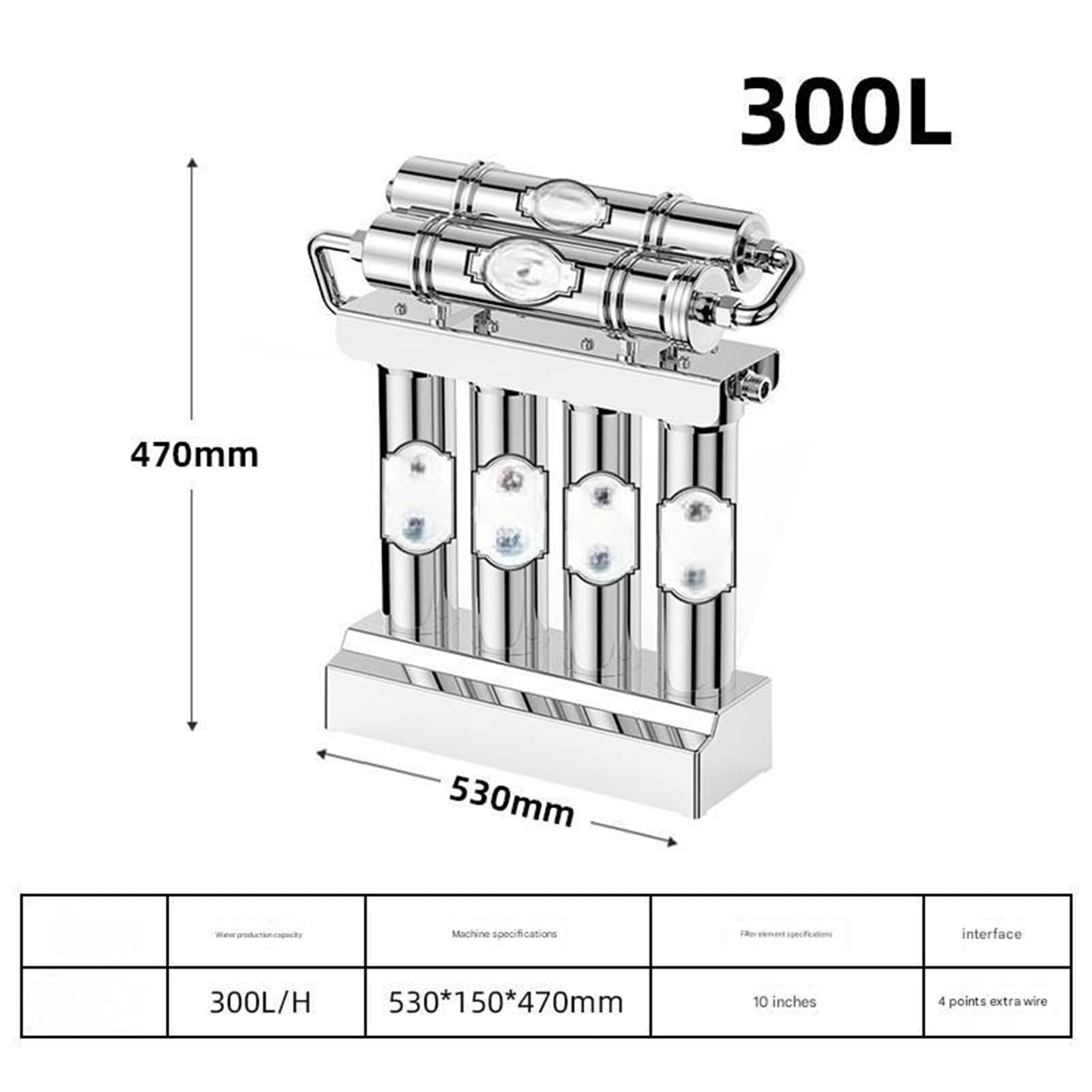 Purificador de agua ultrafiltración acero inoxidable 4 + 2, filtro del grifo cinco etapas montado en la pared en el sabor del agua. Fácil instalación