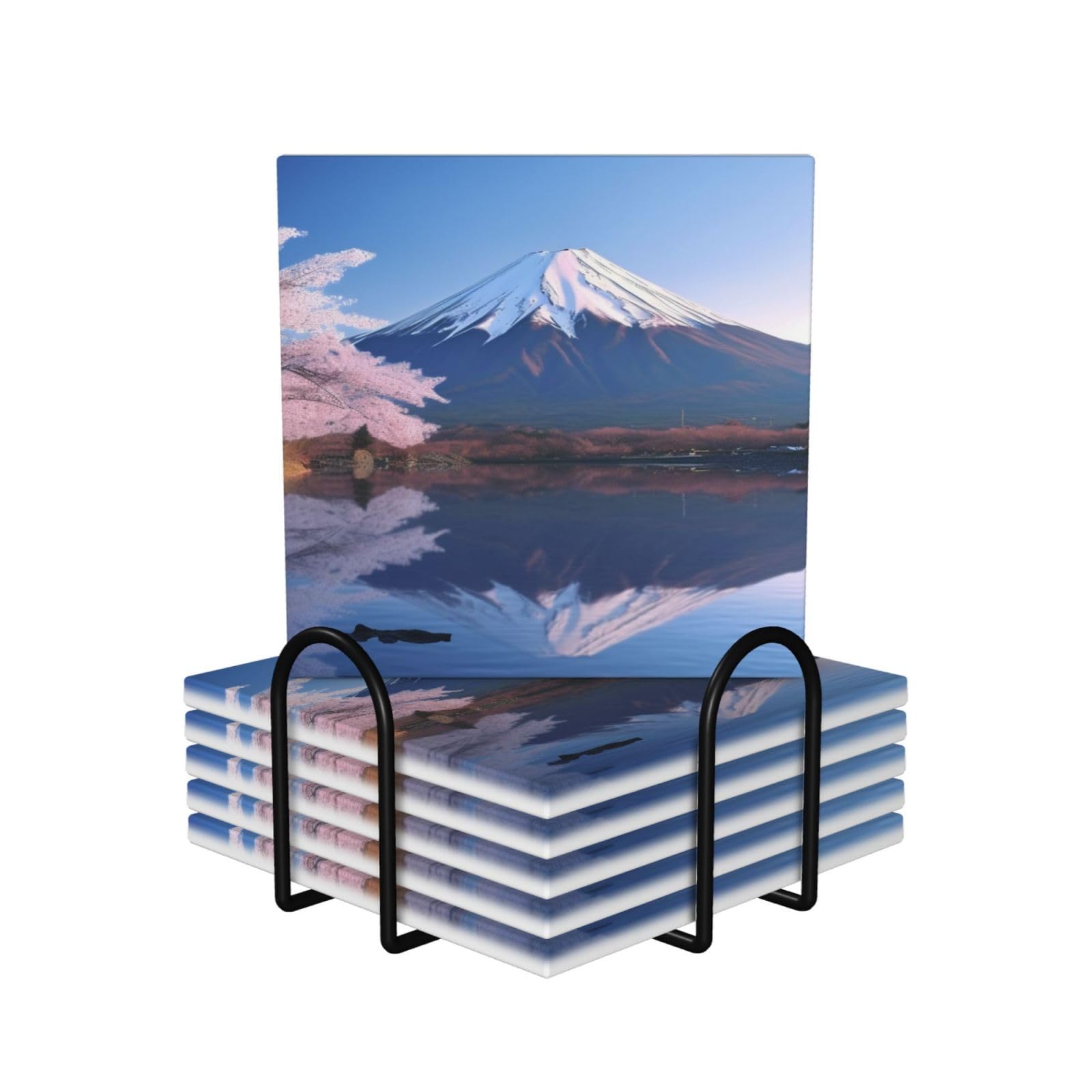 Dessous de verre en céramique Fuji anti-rayure et tache pour protection table