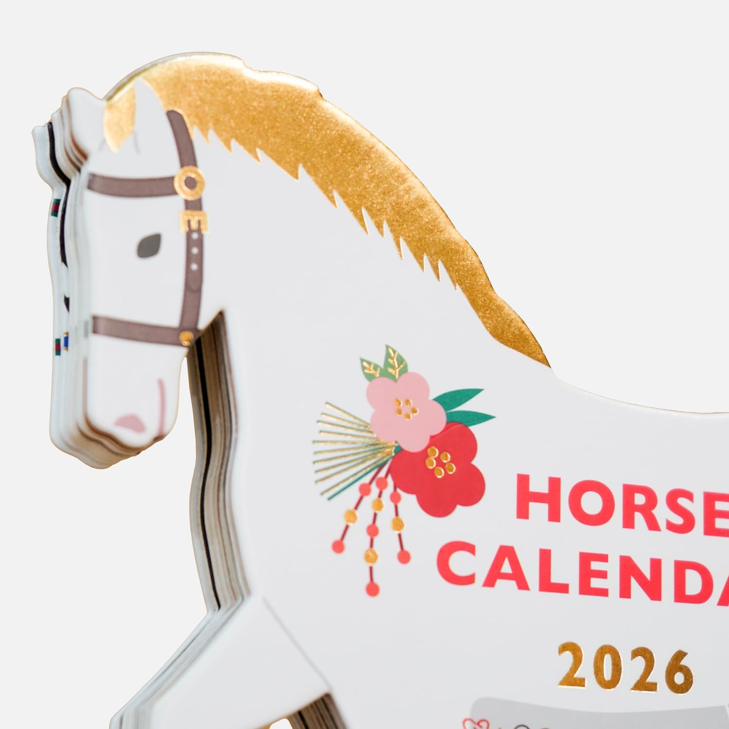 2026年 干支 午 卓上カレンダー かわいい馬 うま アニマルダイカット - 画像 (3)