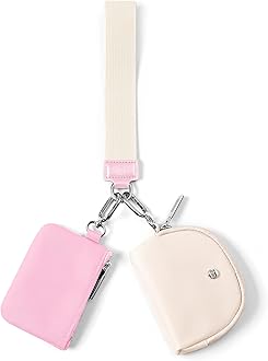 Mini Zip Around Wristlet Wallets for Women -KeyChain Wallet with Detachable Dual Pouch Wristlet -Key Chain Coin Purse Small Wallets