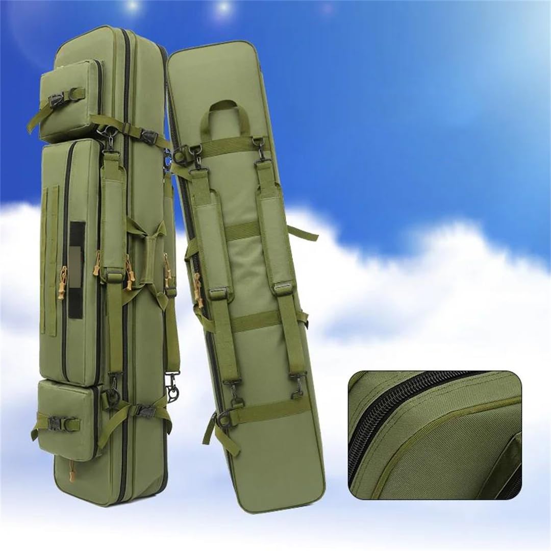 Suwequest Borsa per canna da pesca allargata portatile Borsa da pesca impermeabile Borsa da pesca multifunzione Grande capacità all'aperto Borsa da pesca per canna da mare, cachi 80 cm