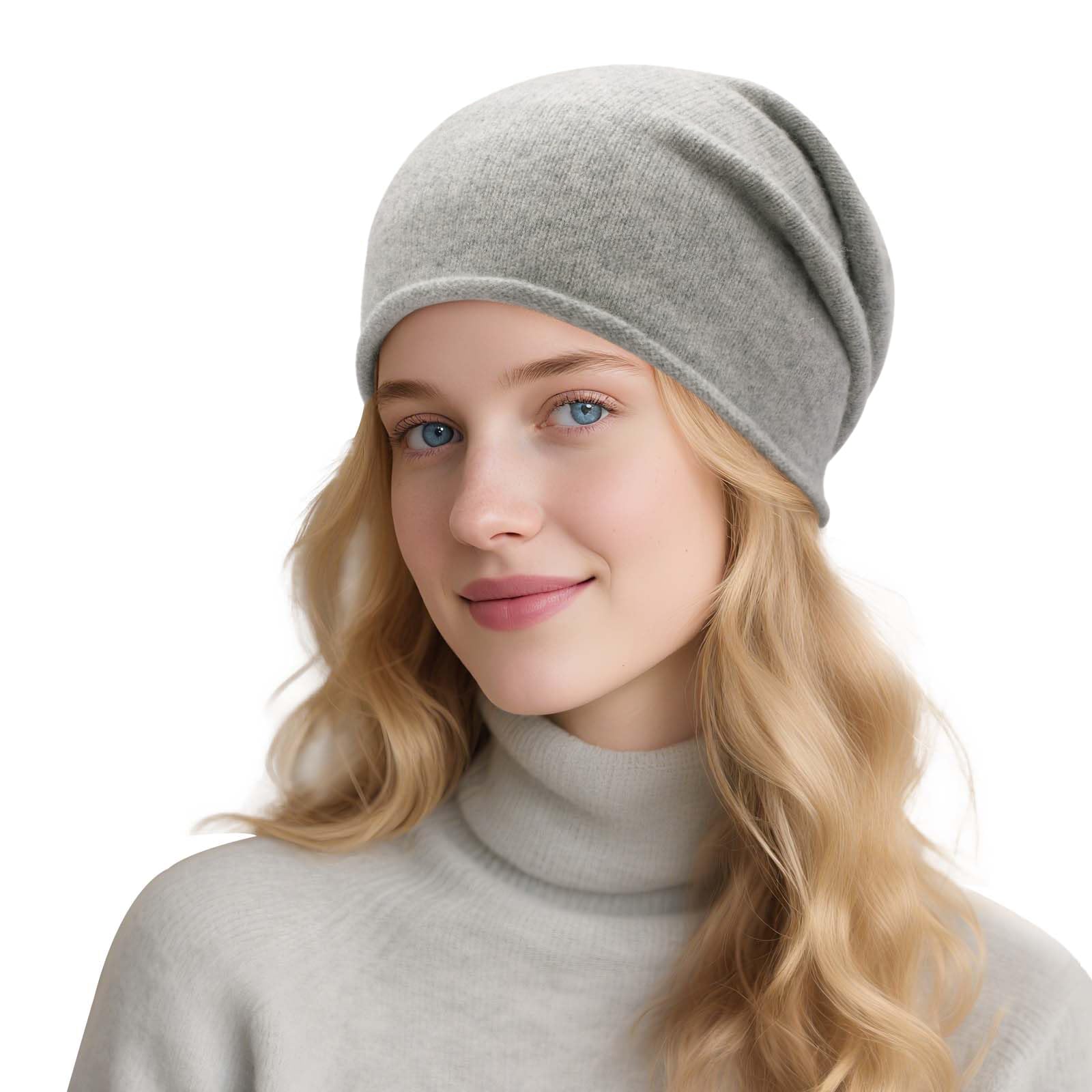 ZLYC Winter Wolle Strickmütze Slouchy Beanie für Damen Herren