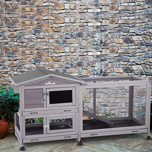 Buy Aivituvin Rabbit Hutch Indoor and Outdoor Bunny cage on Wheels with