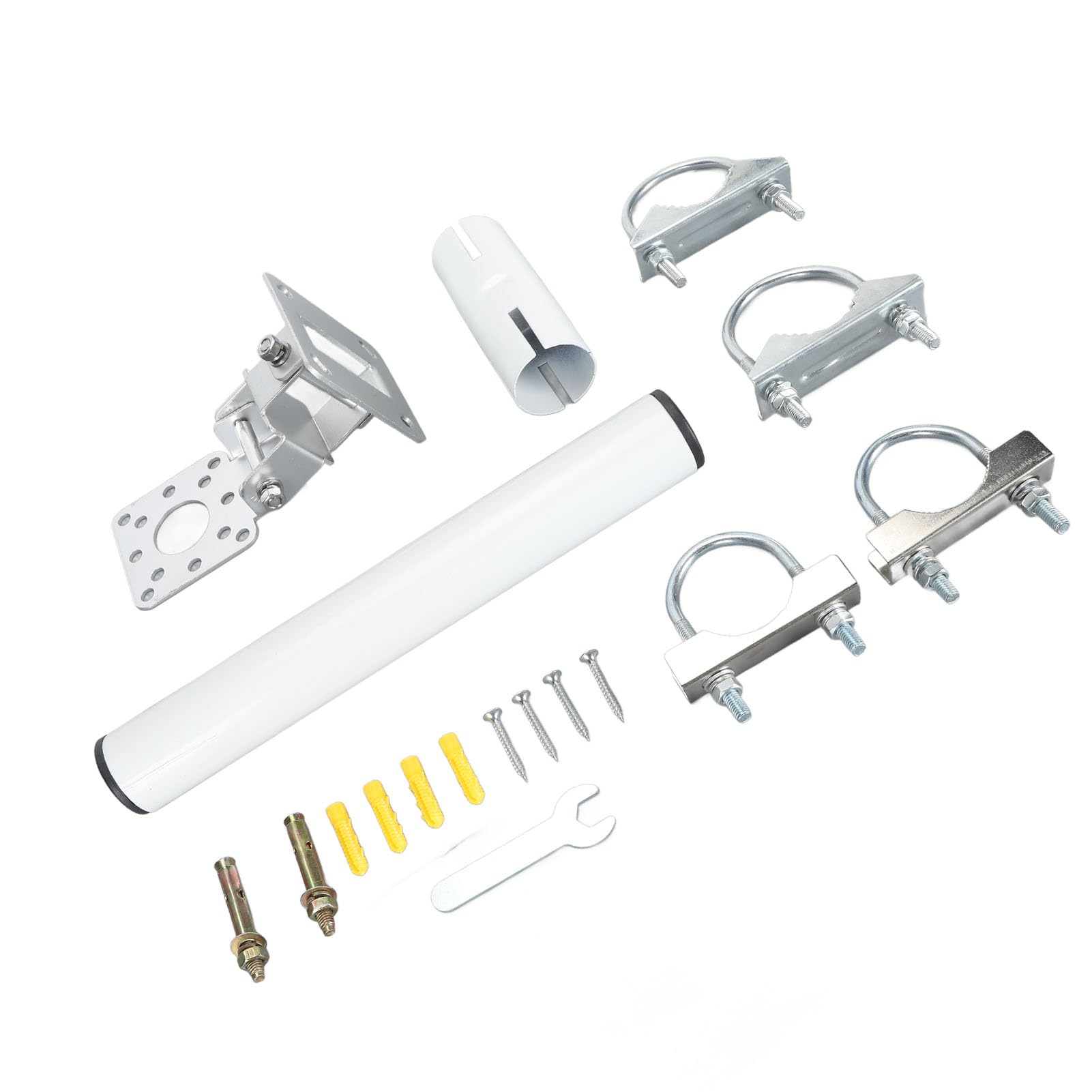 Support Mural sur Toit, Kit de Montage d'Antenne à Revêtement Blanc avec Adaptateur de Montage pour Antenne Parabolique Starlink V2