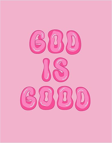 Decoración de pared cristiana rosa de 11 x 14 pulgadas, impresión artística estética Dios es bueno para mujeres, adolescentes y niñas, regalos disponible en Yaxa Colombia