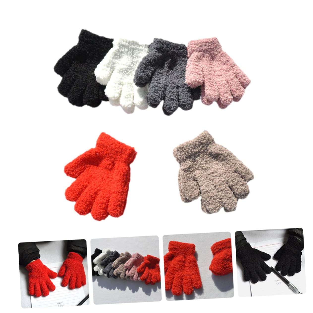 BESTYASH Guantes Anticongelante Para Exterior Frío Guantes De Lana Guantes Calefactables De Invierno Guantes De Limpieza Guantes Sin Dedos Tela Tejida